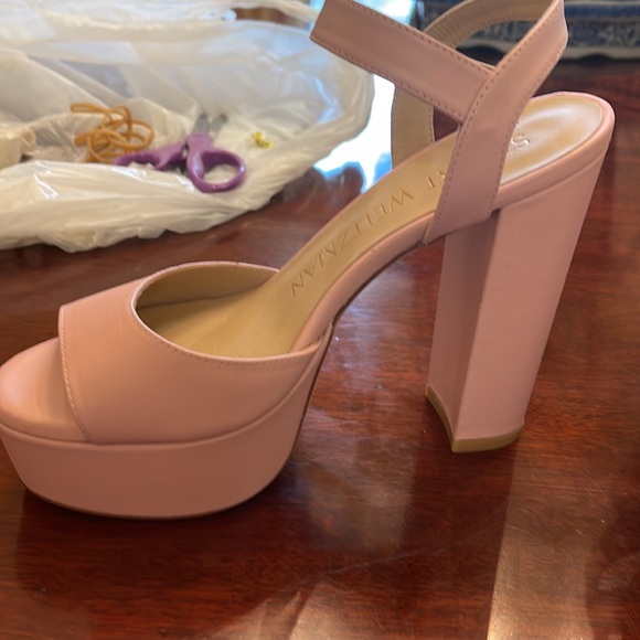 New Stuart Weitzman Ryder Sandal Platform Heels in ballet color - Picture 3 of 11